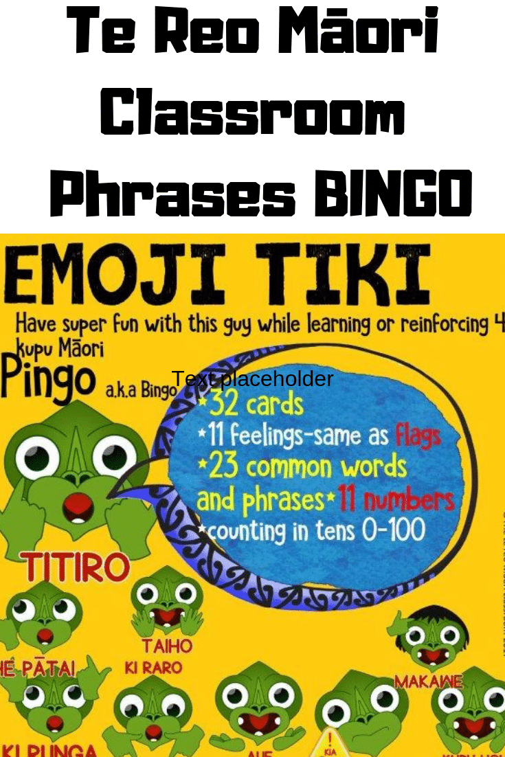 Te Reo Māori Simple Classroom Words and Phrases-BINGO
