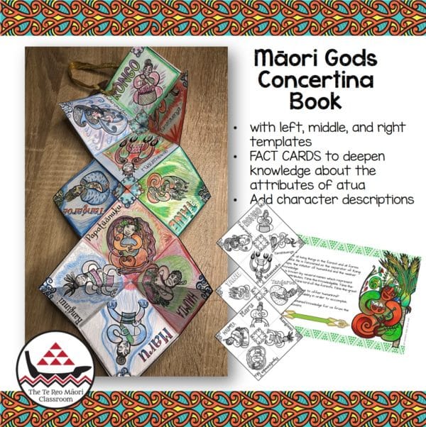 3 Maori gods concertina book