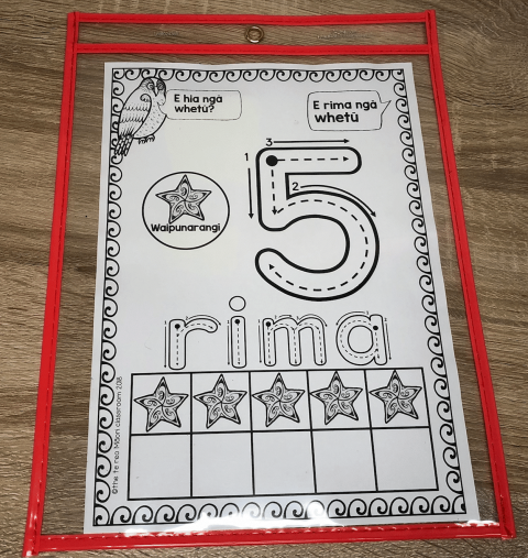 Maori number recognition activity mats