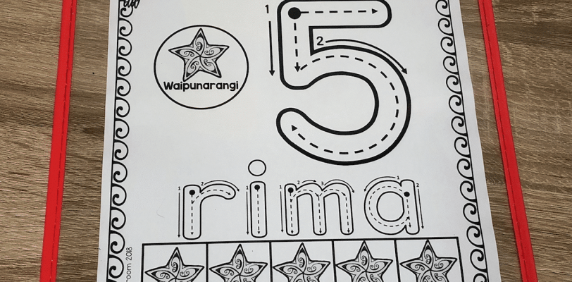 Maori number recognition activity mats