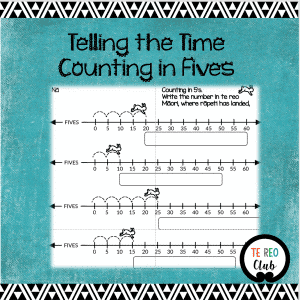 telling time counting fives
